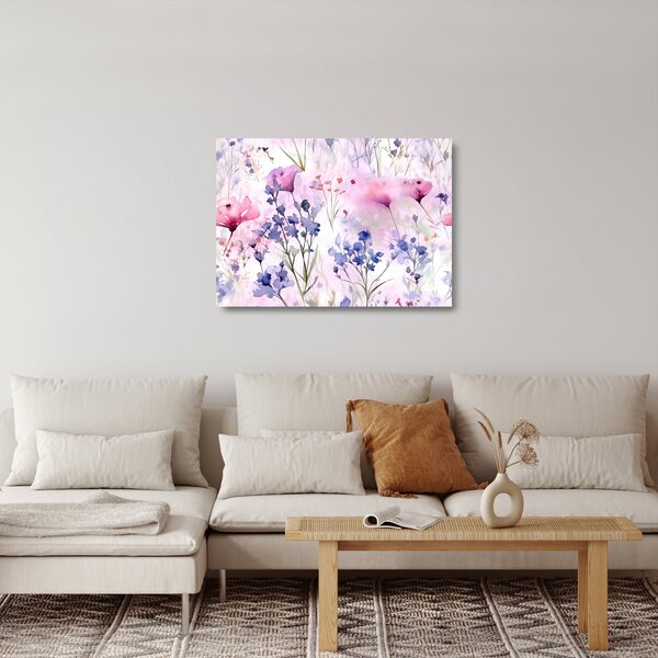Staklena slika - Akvarel livada (70x50 cm)