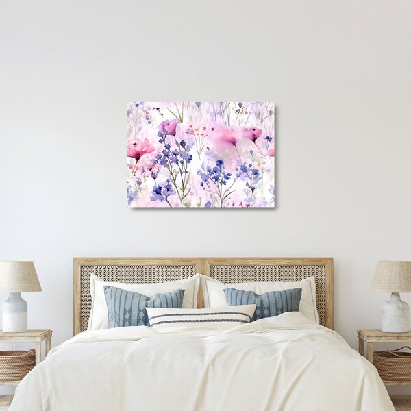 Staklena slika - Akvarel livada (70x50 cm)