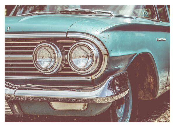 Staklena slika - Auto, vintage (70x50 cm)