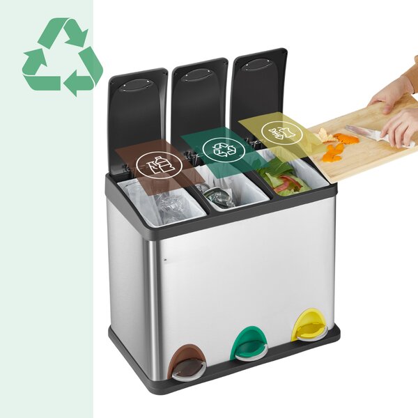 Kanta za odvajanje otpada SORT, 24 l (3x8 l), srebrna Jurhan