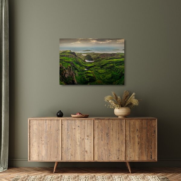 Staklena slika - Quiraing, Škotska (70x50 cm)