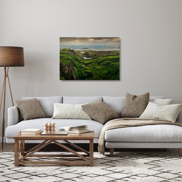 Staklena slika - Quiraing, Škotska (70x50 cm)