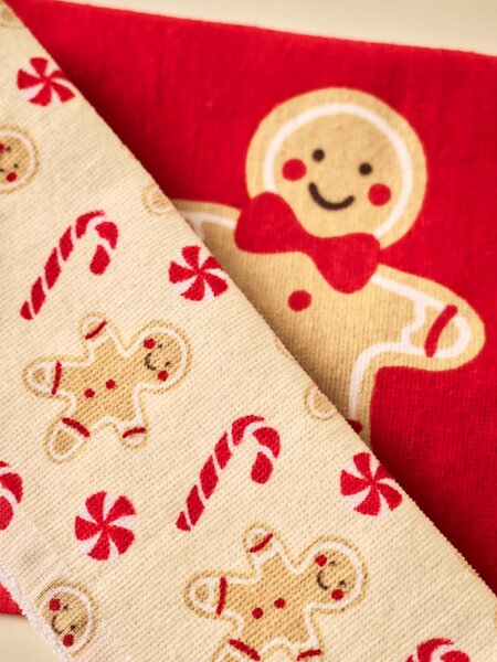 Sinsay - Pamučni božićni ručnici za ruke s printom medenjaka 2 pack