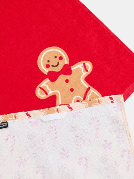 Sinsay - Pamučni božićni ručnici za ruke s printom medenjaka 2 pack