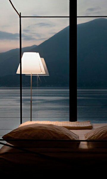 Podne Lampa Luceplan, prigušiv, Bijela, Dnevna soba, Aluminij