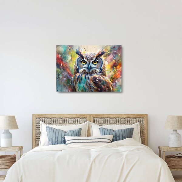 Staklena slika - Slikanje sove (70x50 cm)