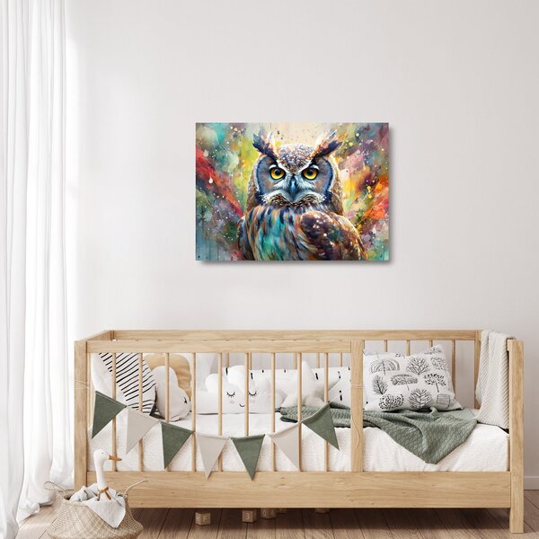 Staklena slika - Slikanje sove (70x50 cm)