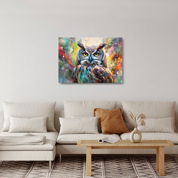 Staklena slika - Slikanje sove (70x50 cm)