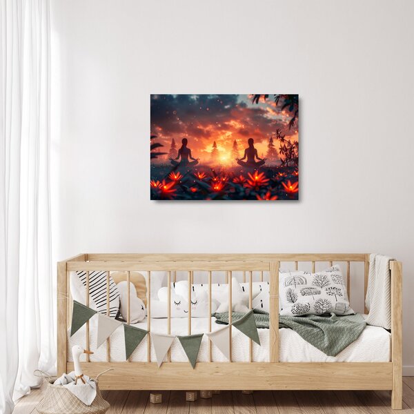 Staklena slika - Joga u prirodi (70x50 cm)