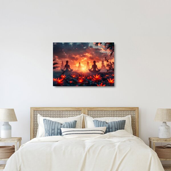 Staklena slika - Joga u prirodi (70x50 cm)