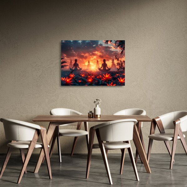 Staklena slika - Joga u prirodi (70x50 cm)