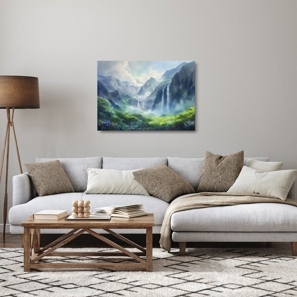 Staklena slika - Dolina vodopada (70x50 cm)
