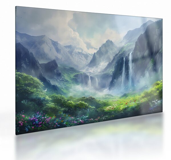 Staklena slika - Dolina vodopada (70x50 cm)