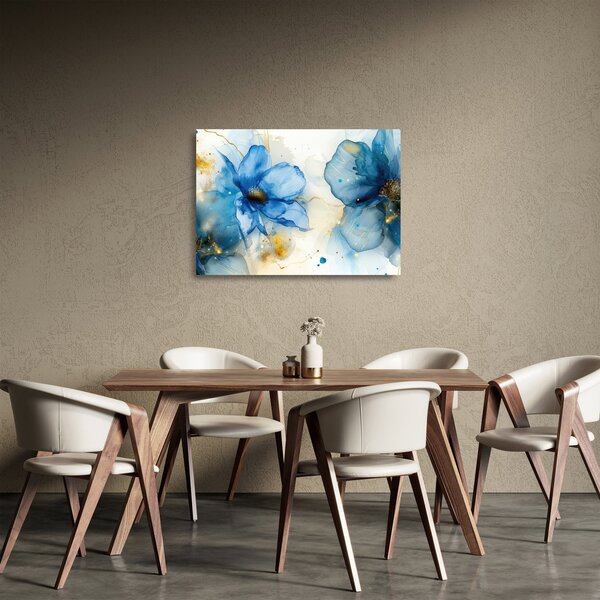 Staklena slika - Cvijeće, slika tušem (70x50 cm)