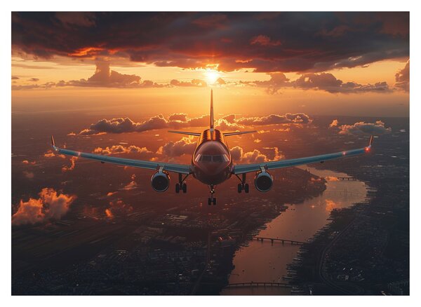 Staklena slika - Transportni avion (70x50 cm)