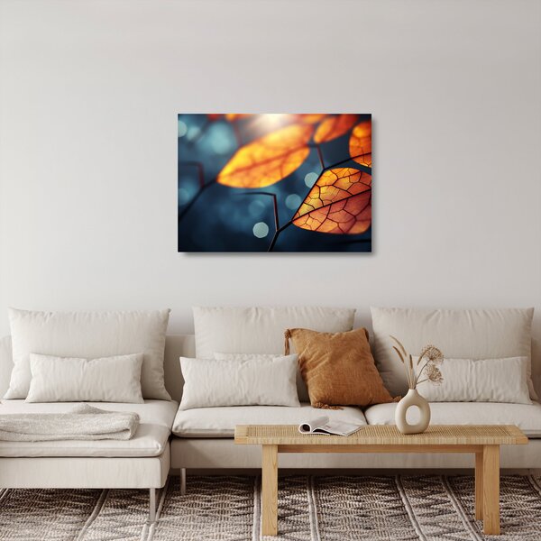 Staklena slika - Tekstura lišća (70x50 cm)