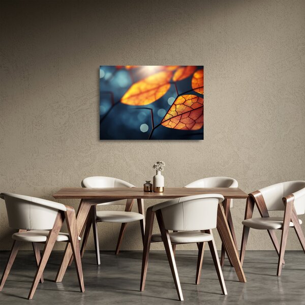 Staklena slika - Tekstura lišća (70x50 cm)