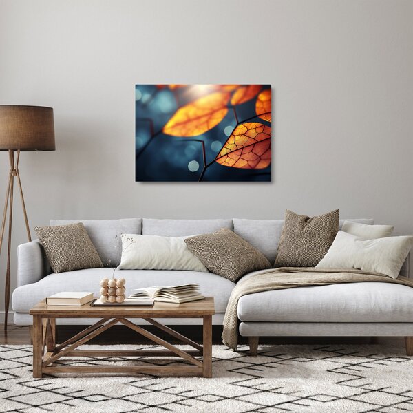 Staklena slika - Tekstura lišća (70x50 cm)