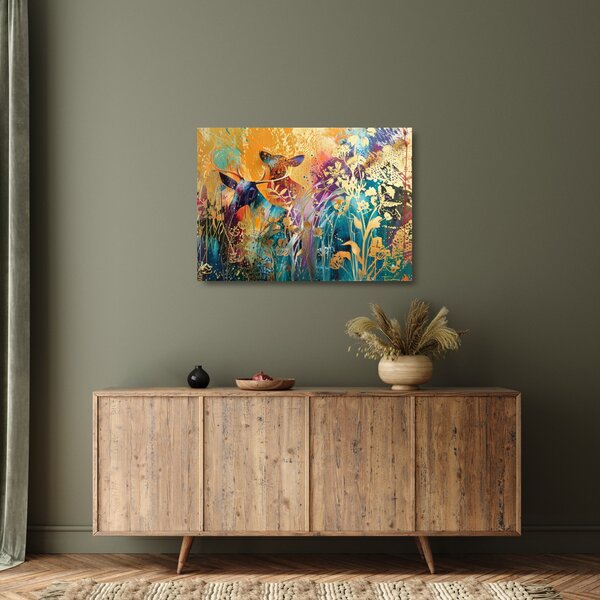 Staklena slika - Apstraktno slikanje prirode (70x50 cm)
