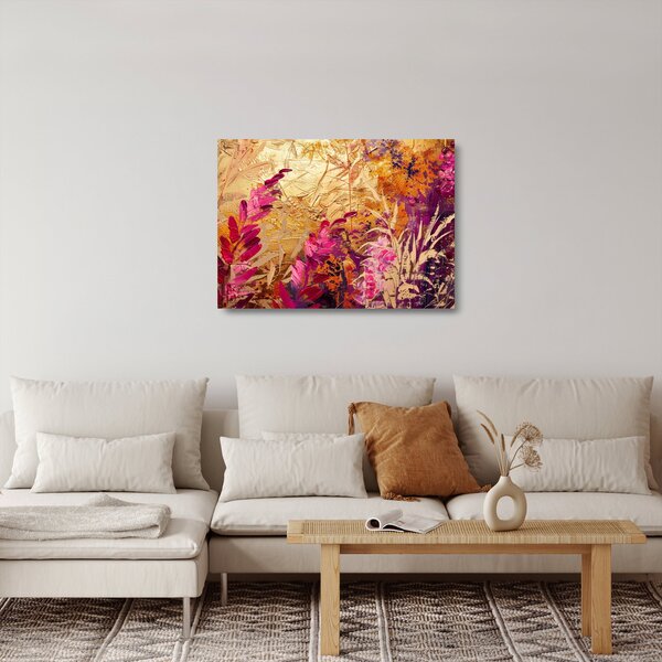 Staklena slika - Apstraktna slika cvijeća II. (70x50 cm)