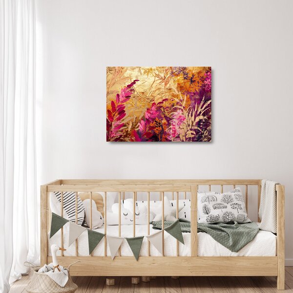 Staklena slika - Apstraktna slika cvijeća II. (70x50 cm)