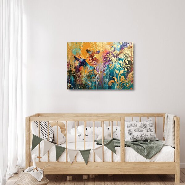 Staklena slika - Apstraktno slikanje prirode (70x50 cm)
