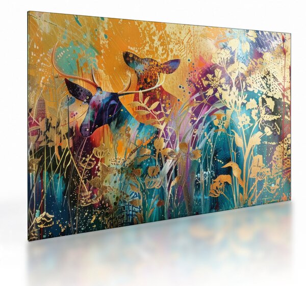 Staklena slika - Apstraktno slikanje prirode (70x50 cm)