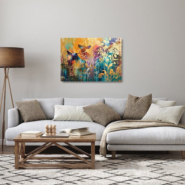 Staklena slika - Apstraktno slikanje prirode (70x50 cm)