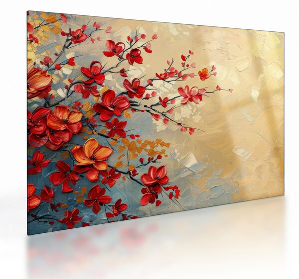Staklena slika - Cvjetno drvo (70x50 cm)