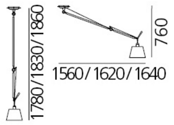 Viseće Svjetiljka Artemide, Sivo, Dnevna soba, Aluminij