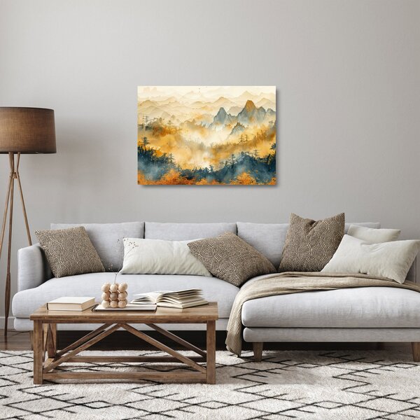 Staklena slika - Planine, akvarel (70x50 cm)