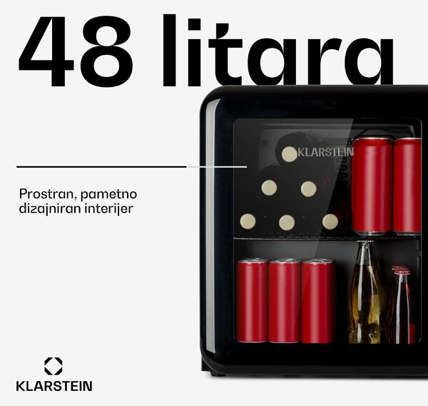 Klarstein PopLife, hladnjak za piće, hladnjak, 0-10°C, retro dizajn