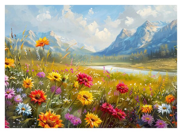 Staklena slika - Naslikani pejzaž (70x50 cm)