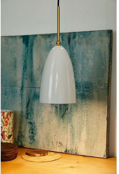 Gräshoppa Visilica Glossy Alabaster Bijela/Mesing - GUBI