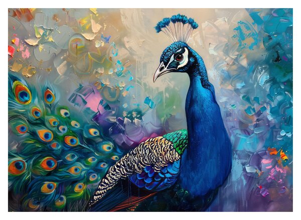 Staklena slika - Slikanje pauna (70x50 cm)