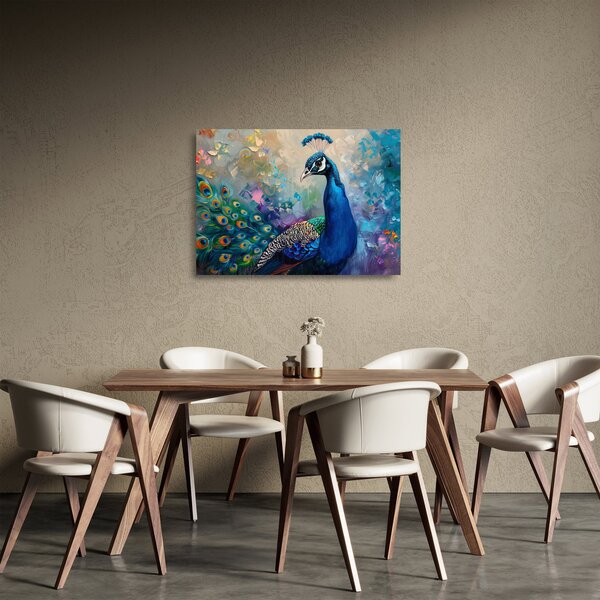 Staklena slika - Slikanje pauna (70x50 cm)