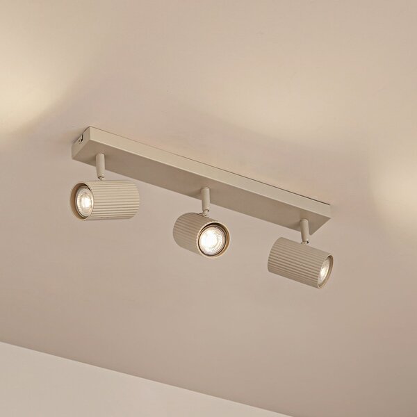 Lindby stropni reflektori Kardis, bež, 3 plamena, metal, GU10, prigušiva, Bež, Područje hodnika, Aluminij