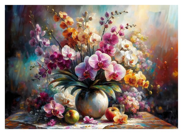 Staklena slika - Vaza s cvijećem II. (70x50 cm)