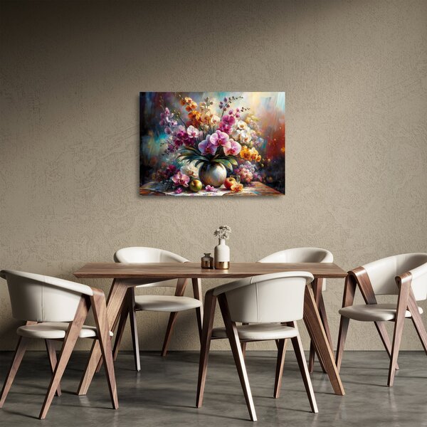 Staklena slika - Vaza s cvijećem II. (70x50 cm)