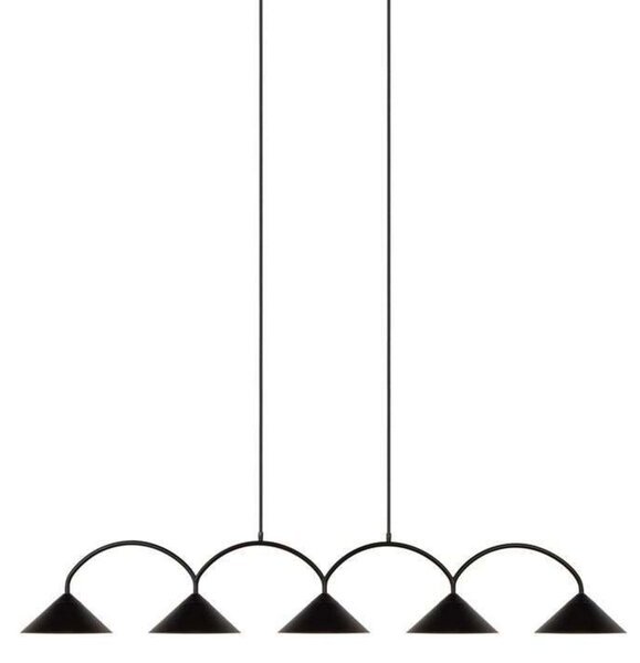 Viseće Svjetiljka Globen Lighting, CURVE 5, prigušiv, Crno, Kuhinja, Metal, Vintage