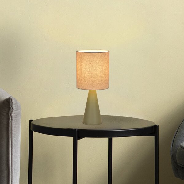 COREP Stolna lampa Sally, svijetla/bež, visina 33 cm, metal/tkanina, Zelena, Dnevni boravak/blagovaonica, Metal