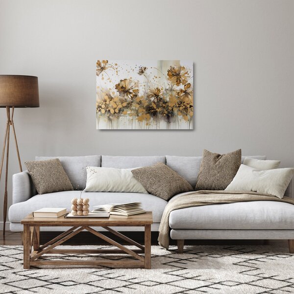 Staklena slika - Apstraktna cvjetna slika (70x50 cm)