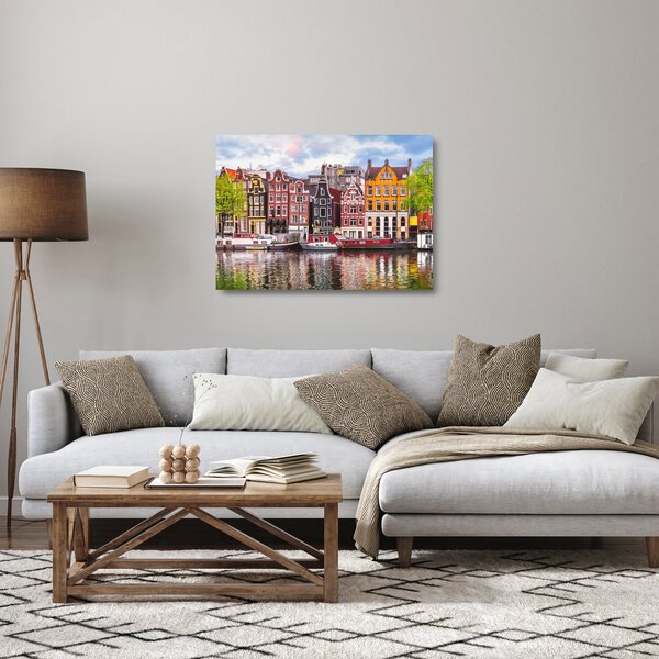 Staklena slika - Amsterdam, plesne kuće (70x50 cm)