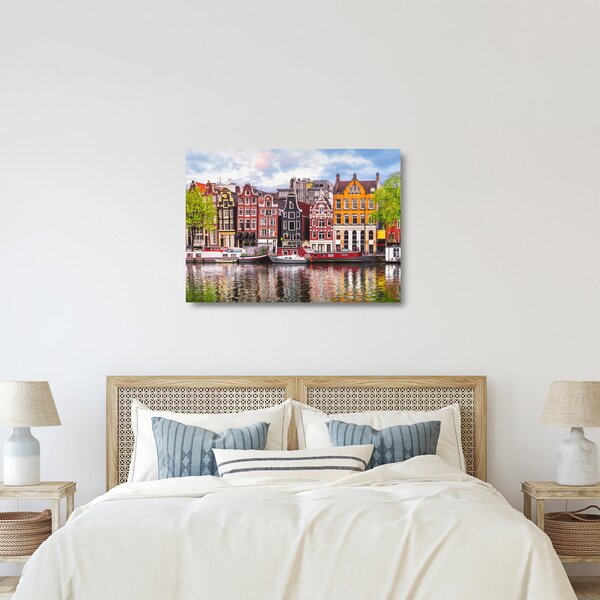 Staklena slika - Amsterdam, plesne kuće (70x50 cm)