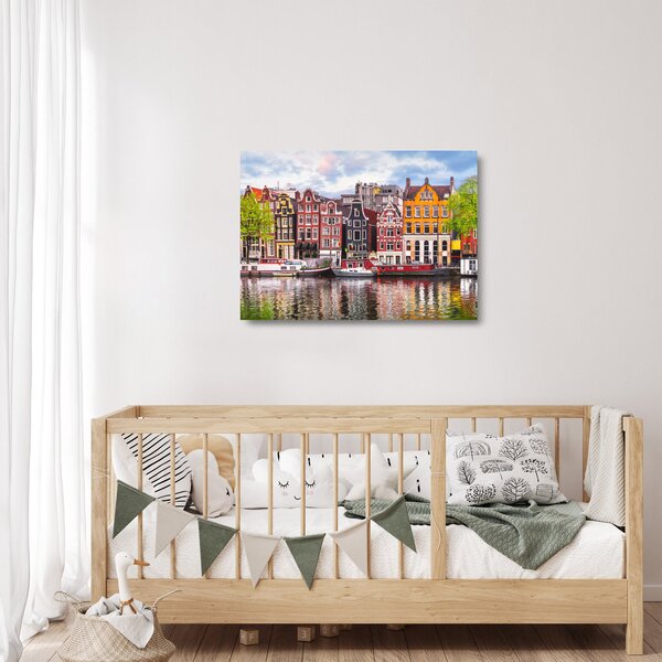 Staklena slika - Amsterdam, plesne kuće (70x50 cm)