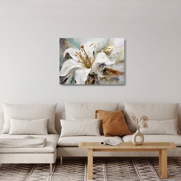 Staklena slika - Apstrakcija s ljiljanom (70x50 cm)