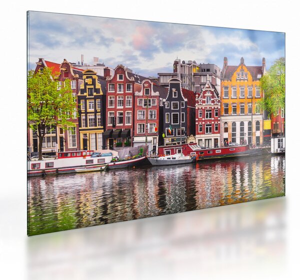 Staklena slika - Amsterdam, plesne kuće (70x50 cm)