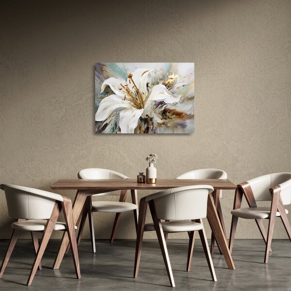 Staklena slika - Apstrakcija s ljiljanom (70x50 cm)
