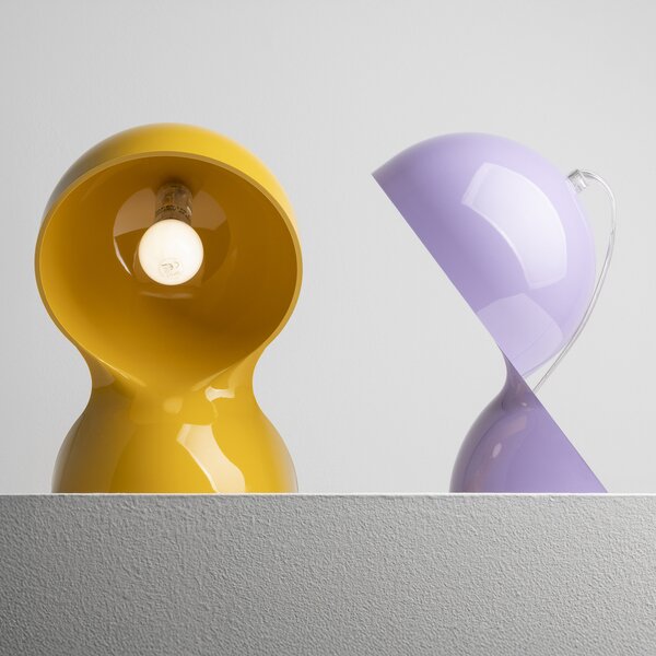 Artemide Stolna lampa Dalú, lavanda, visina 26 cm, plastika, Ljubičasta, Dnevni boravak/blagovaonica, Plastika