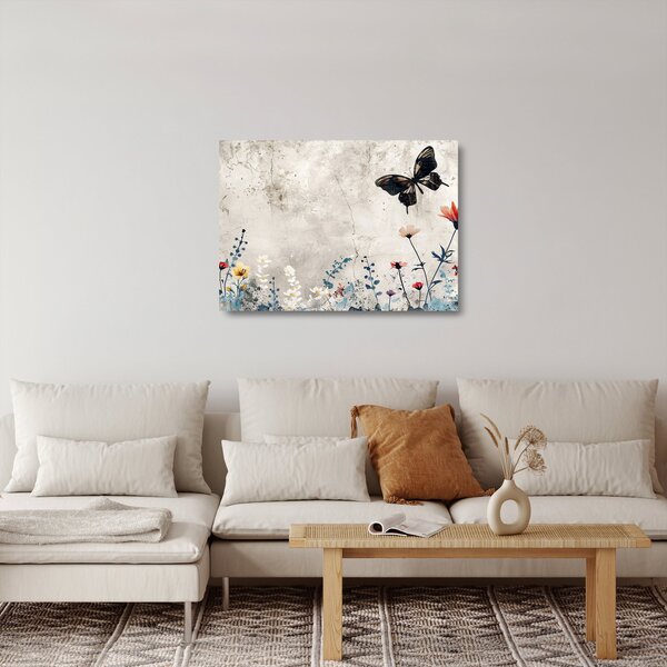 Staklena slika - Livada u betonu (70x50 cm)